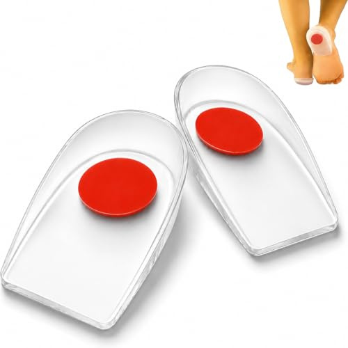 Silipos Brand Gel Heel Pads for Plantar Fasciitis - Premium Quality Silicone Heel Protectors with Soft Spot for Spur Pain Relief, Heel Cups Designed to Fit Most Shoes - Made in the USA