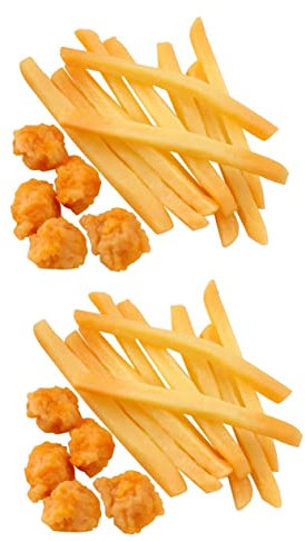 Gadpiparty 30 Pièces Modèle De Frites Garçons Jouets pour Enfants Jouets De Poulet pour Enfants Modèle De Nourriture De Jouet De Pop-Corn Frites Réalistes Faux Modèle De Nourriture