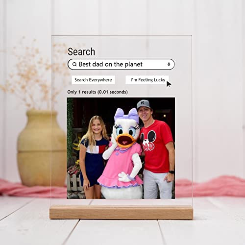 soulglass Personalisierte Vatertags-Foto-Plakette | Bester Vater der Welt Fotoplakette | Vatertags-Foto-Geschenk | Geschenke für Papa Individueller Fotorahmen mit persönlicher Nachricht