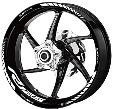 Felgenband Motorrad-Aufkleber Für Vorder- Und Hinterradnabe, Verbesserte Dekoration, Reflektierende Aufkleber Für Die Felge Für Yamaha YZF R125(Color:8)