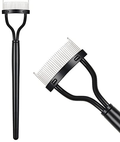 URAQT Wimpernkamm, Rostfreier Stahl Zähne Wimpernbürste, Schwarz Wimpern Separator für Frauen, Tragbare Wimpern Make Up Comb Sind Entworfen Mascara für Werkzeug Wimpern Kamm