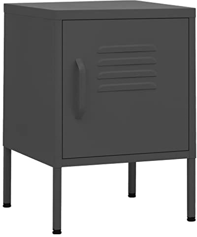 vidaXL Nightstand Anthracite 35x35x51 cm Steel