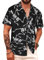 APTRO Men's Hawaiian Shirt Short Sleeved Floral Summer Beach Funky Party Holiday Shirt Skull F219 L