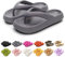 Hoomall Tongs Chic Femme Homme Tongs de Plage et de Piscine Ultra Doux Claquettes de Douche Antidérapante Confortable Intérieur Slides Eté(Gris,40/41 EU)