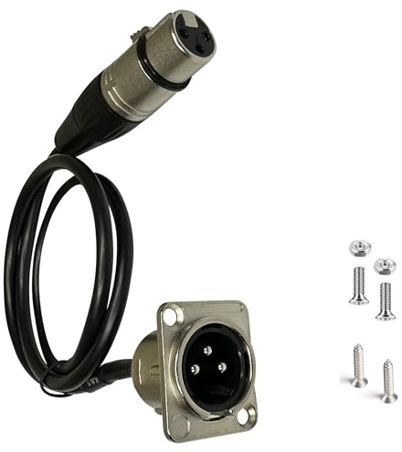 DIYTECH Premium XLR Durchgangskabel, kein Löten, für Stage Box, Patchpanel, Bodenbox - kein Löten für Pro Audio Installationen (Stecker auf Buchse)