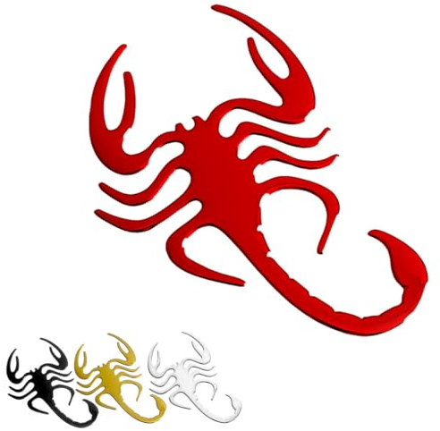 Sosa & Ya Skorpion 3D Aufkleber Dekoration Auto Motorrad Karosserie Wand Scorpion Tiere (Rot)