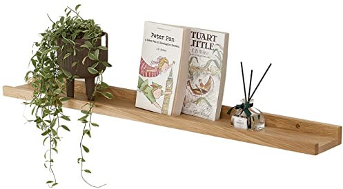 Gieanoo Bilderleiste Holz,70cm Eiche Wandregal Holz Regal Massiv Schweberegal gewürzregal regalbrett Hängeregal Ideal für Wohnzimmer Schlafzimmer Badezimer