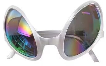 DolceTiger Brille Silber Coole Lustige Alien-Sonnenbrille Karneval Party Brille Hippie Brille Lustige Partybrillen für Fasching Foto Requisiten Geburtstagsfeier für Erwachsene (Silver)