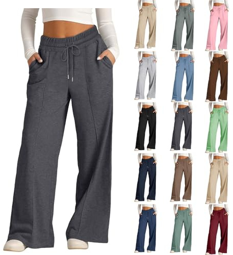 Cocila Lightning Deals of The Day High Waisted White Pants for Women Soft Trousers Women UK Hangover White Pants Womens Checked Trousers High Waist Mom Jeans Ladies Gifts Ideas Clearance