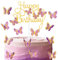 Gold Butterfly Happy Birthday Cake Toppers - Purple, Glitter, Theme Cake Cupcake Toppers for Girls Women Birthday Decorations