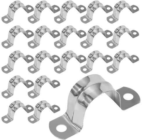QIMEI-SHOP Abrazaderas Metalicas para Tubos 32mm Abrazadera Tubo en U de Acero Inoxidable 304 para Tubos de Agua Manguera Sujetador 20 Piezas