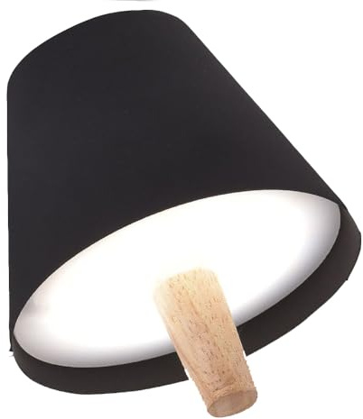 Vetrineinrete® Paralume a led a tappo per bottiglie lampada touch decorativa a tripla colorazione di luce ricaricabile (Nero)