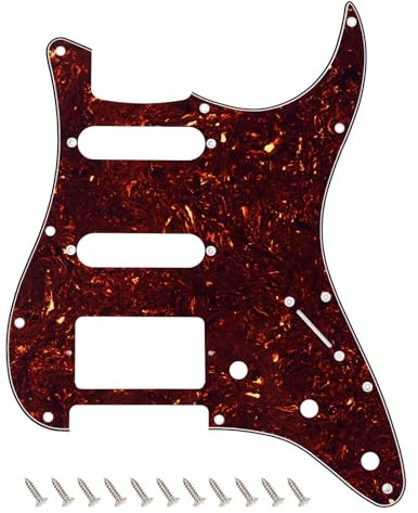 Banworks 4-lagiges Strat HSS Schlagbrett, 11-Loch E-Gitarren-Schlagbrett, SSH Schlagplatte für USA/Mexican Modern Style Standard Stratocaster ST JT/HB-02, Dunkelbraun, Schildpatt