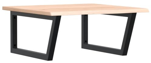 vidaXL Waschtischplatte mit Halterung Stahl und Massivholz Eiche