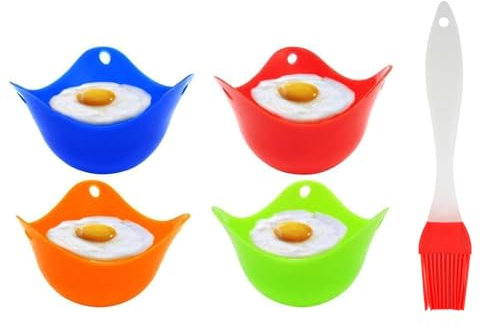 4 Stück Pochierte Eier Form,Eier Pochierer,Antihaft-Silikon Eier Pochierer, Geeignet Für in Der Küche Gekochte Eier Und Gedämpfte Eier Zum Frühstück