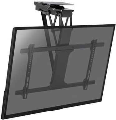 KIMEX - Support TV - Fixation Plafond - Escamotable - Motorisé - pour Écran TV 32-75 Pouces - Orientable - Connecté - 018-7065W