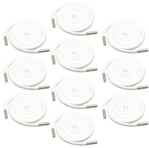 Leliafleury Lot de 10 cordons de serrage ronds universels en polyester pour sweats à capuche, pantalons de survêtement, pulls, blanc