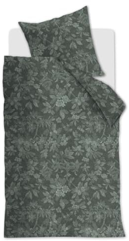 Beddinghouse MEA bettwäsche-Set 2 TLG. - 135x200 - Grün - Flanell - mit Reißverschluss