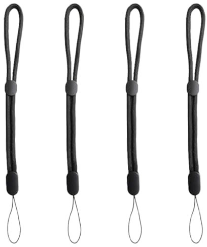 Correa de muñeca para cámara, correa de mano de 4 piezas con cordón de paraguas, correa de muñeca, ajustable, correa de transporte universal, linterna negra, cámara, teléfono móvil, MP4, llave