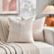FDTERN 2er Set Creme Beige Kordsamt Kissenbezug 70x70 Weich Moderne Dekorative Kissenbezüge Kissenhülle Dekokissenbezug Sofakissen Dekokissen Boho Deko für Sofa Schlafzimmer Wohnzimmer Bett