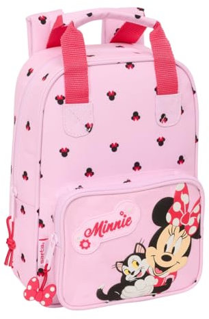 Safta MINNIE MOUSE NAIVE - Mochila Infantil, Adaptable con Asas, Tejido Reciclable, Ideal para Niños de Diferentes Edades, Cómoda y Versátil, Calidad y Resistencia, 20x8x28 cm