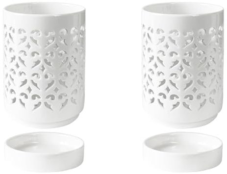 GREOHNMPAW 2X OrchideentöPfe mit LöChern, 4-Orchideentopf Aus Keramik zum Umtopfen, Blumentopf für Drinnen und DraußEn, Atmungsaktives