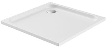 BERNSTEIN - Receveur de douche Carré Blanc 80x80x3,5cm Bac à douche Acrylique antidérapant à Rebords, Résistant & Durable - TIM