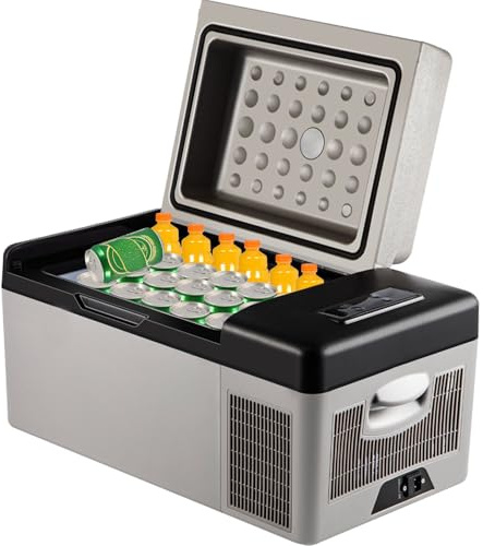 SHENGJINSH Nevera de Compresor 12V Mini Refrigerador del Automóvil (-22℃~10℃), 12/24V &110-240V Nevera Portátil para Coche, 12v Nevera, para Coche, Camping, Viaje (20L)
