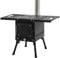Poêle à bois de camping portable pour tentes - Réchaud de camping en acier inoxydable - Avec tube de feu - Hauteur réglable - Noir