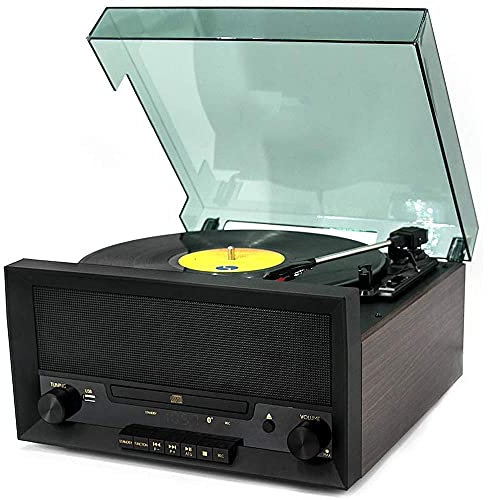 Retro Record, Player Music Centre with Remote Control, CD Player, DAB & FM,AM Radio, Vinyl Player, Cassette Player, MP3 USB Slot, Cassette Deck, Digitizing Function, recorder kxtmm