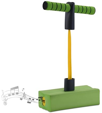 Relaxdays Pogo Jumper für Kinder, bis 80 kg, Hüpfspielzeug Outdoor, Bungee Hopper, mit Quietsche, Schaumstoff, Farbwahl