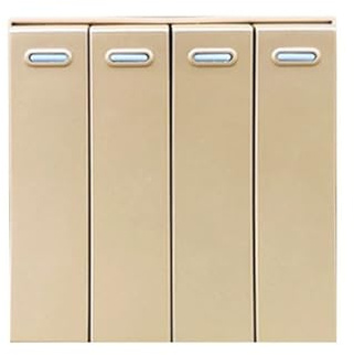Lichtschalter Unterputz,Wechselschalter 2 stücke Wallpad 4 Gang Reset Schalter Rocker Funktion Push Button Momentary Kontaktieren Glocke Schlüssel for Moduler Nur 52 * 52mm(Gold)