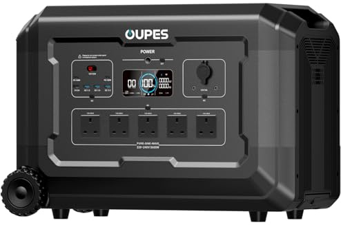 OUPES Mega 3 Portable Power Station - 3072Wh Solar Generator, LiFePO4 Battery w/ 5 3600W(7000W Peak) AC Outlets, 48 Min Fast Charge, Extendable to 15kWh for Home Backup, Camping, Off-Grid, Travel, RV