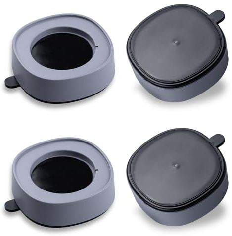 Suysion 4 Stück Waschmaschine Füße Grau, Universal Anti Vibration Waschmaschine Dämpfer, Rutschfeste Schwingungsdämpfer & Antivibrationsmatte für Waschmaschine, Trockner & Haushaltsgeräte
