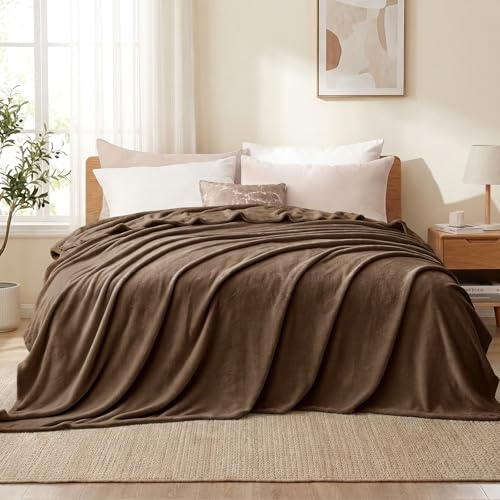 Aisbo Kuscheldecke Flauschig Decke Braun - Fleecedecke 220x240 cm Sofadecke Couchdecke, Weich Kuschelige Wohndecke Schokobraun für Wohnzimmer Sofa Couch Blanket Warme Große Decke XXL