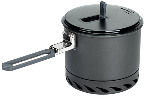 Greabuy Tragbare Herd-Töpfe aus Aluminiumlegierung, für Rucksackreisen, Outdoor-Wärmetausch, Camping, Kochtöpfe, Utensilien, langlebig, leicht, Camping-Kochgeschirr, winddichter Outdoor-Topf