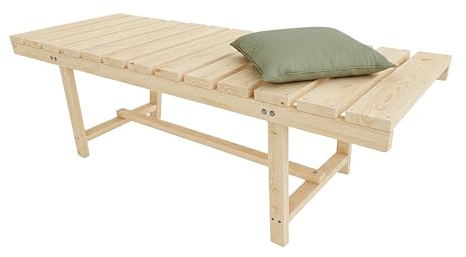 Relaxdays Gartenbank, 2-Sitzer, Terrasse, Balkon, ohne Lehne, Tannenholz, HxBxT: 35 x 110 x 38 cm, Sitzbank, Natur