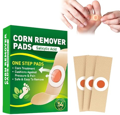 Ottnuk 54 Stück Warzenpflaster Fuss, Dornwarzen Entfernen Fuß, Atmungsaktiv Fuß-Hühneraugen-Entferner-Patch, Reduzieren Sie Hautunebenheiten Wart Remover für Füße Hand Zehen