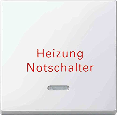 Merten 435119 polarweiss glänzend Wippe m. Kontrollfenster u. Aufdruck Heizungsnotschalter, polarws. glänz,Sys. M