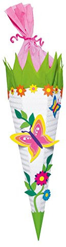 Schultüte Bastelset Schmetterling, 6-eckig, 3D Wellpappe Schmetterling