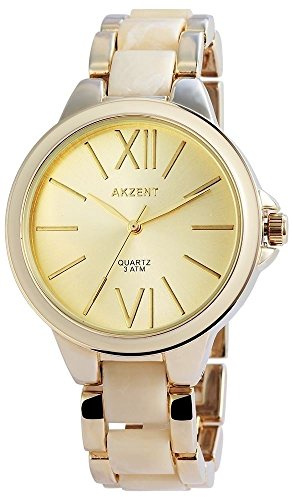 Akzent Damenuhr mit Metallarmband