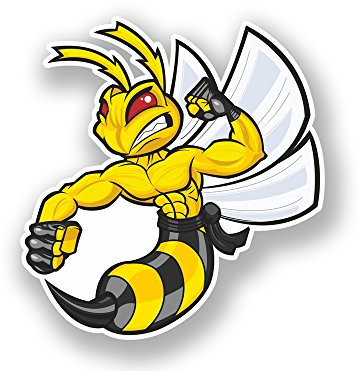 2 x Angry Hornet Vinyl Aufkleber Tiere Wespe # 7080 - 10cm/100mm Wide