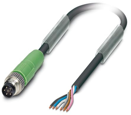 Phoenix 1522118 5 m Black, Grey Signal Cable – Signal Cables (5 m, M8, Black, Grey)
