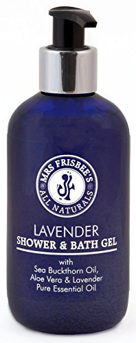 Lavender Shower & Bath Gel, made with Lavender Pure Essential Oil, Aloe Vera, Sea Buckthorn and Soap Bark Tree Extract/Natural/Vegan/Sulphate Free/Cruelty Free (250ml)