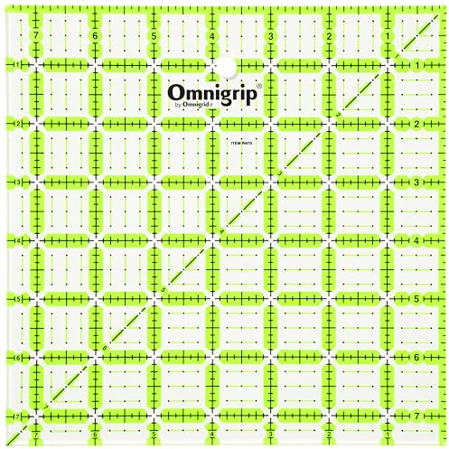 Omnigrip Non-Slip Square Quilting Ruler, Cuts 7-1/2 x 7-1/2 Fabric
