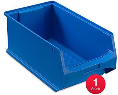 aidB Sichtlagerbox 350x200x150mm – Sortierboxen für Kleinteile – Lagerboxen für Werkstatt & Gewerbe – Kleinteilmagazin mit offener Front – Sortimentskasten für Schütten & Regalsysteme - Gr. 4.0 - Blau