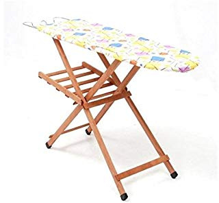 Asse da Stiro in Legno di Faggio 120X35 cm Piano Regolabile in 3 Altezze Miriam