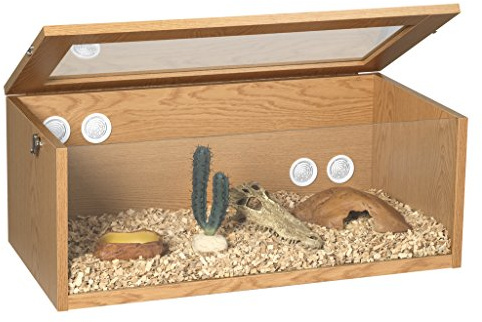 HabiStat - Tall Oak Terrainium - L76 x D38 x H30cm (30 x 15 x 12) - Tall Reptile Enclosure - Easy Access - Simple Set Up - Glass Terrarium - Reptile Accessories