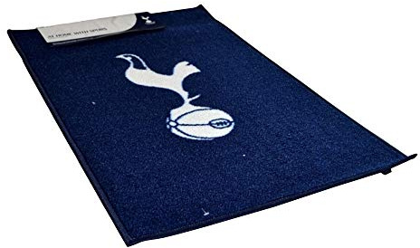 Tottenham Hotspur FC Official Football Crest Rug 50 x 80cm Navy/White Non Slip Backing Machine Washable