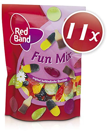 Red Band Fun Mix Premium 200 g Stehbeutel – 11er Pack | Fruchtgummi und Lakritz